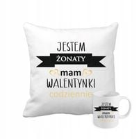 Zestaw PODUSZKA + KUBEK z nadrukiem PREZENT NA WALENTYNKI DLA MĘŻA