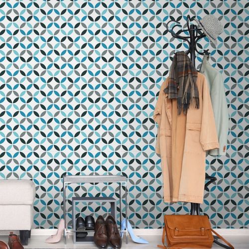 Tapeta Do Przedpokoju Styl Retro Wzór Geometryczny na Arena.pl