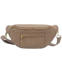 VERA PELLE nerka skórzana saszetka biodrówka V563 beżowa