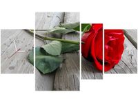 70CM 120CM OBRAZ 4 ELEM RÓŻA DESKACH ŚCIENNY