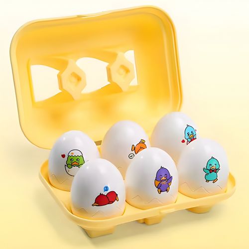 WOOPIE Układanka Sorter Montessori Dopasuj Kształty Zabawne Kurczaczki Jajka 6szt na Arena.pl