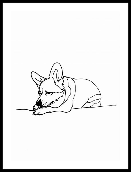 Plakat 40x55cm Śpiący Corgacz zdjęcie 3