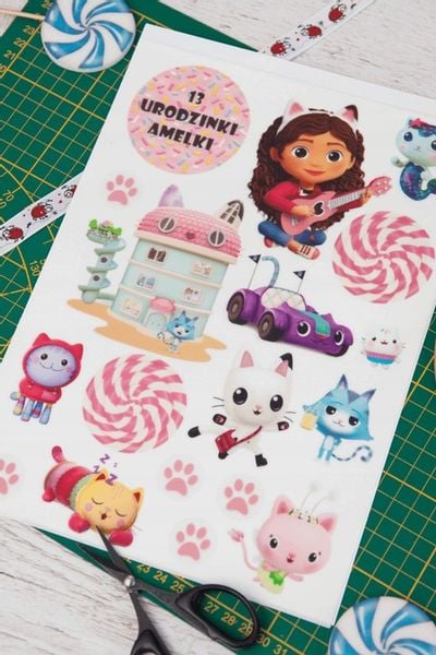 Wydruk Tort KOCI DOMEK GABI 17 El + GRATIS Tabliczka Napis Opłatek zdjęcie 8