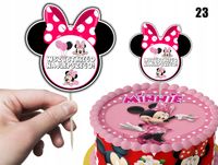 TOPPER NA TORT ozdoba dekoracja urodziny torcik MYSZKA MINNIE MINI
