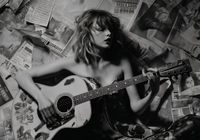 Plakat 100x70cm Młoda Gitarzystka