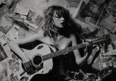 Plakat 100x70cm Młoda Gitarzystka
