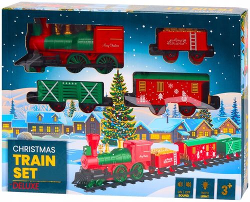 KOLEJKA ELEKTRYCZNA DELUXE ŚWIĄTECZNA Z OŚWIETLENIEM DŹWIĘKIEM POD CHOINKĘ na Arena.pl