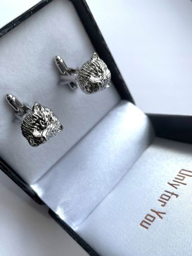 Spinki do mankietów EXC Miś Niedźwiadek Gryzli Głowa Misia w białym Etui na Arena.pl