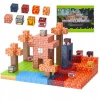 ZESTAW Magnetyczny KLOCKI Minecraft WIOSKA BAZA 100el 3D BUDYNKI MONTESSORI