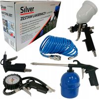 Zestaw pneumatyczny lakierniczy 5 el Silver S10511 pistolet wąż