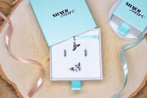 Pierścionek regulowany ze srebra - Samolot i błękitna gwiazda SREBRO 925 na Arena.pl