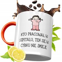 Kubek Pomarańczowy Dla Pielęgniarki Na Prezent Z Nadrukiem Ze Zdjęciem