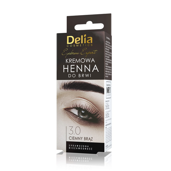 Delia Eyebrow Expert Kremowa henna 3.0 ciemny brąz zdjęcie 1