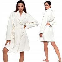 Moraj CIepły Miękki Szlafrok Damski z Wiązaniem i Kieszeniami 6500-003 S