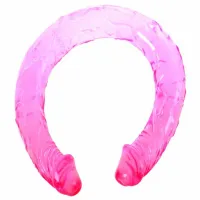 baile double dong 44,5 cm - elastyczny model dwustronny, rożowy
