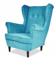 Fotel uszak ARI skandynawski błękit jasnoniebieski welur