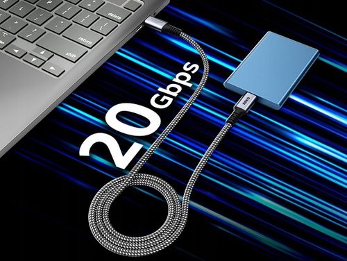 KABEL USB C SZYBKIE ŁADOWANIE 100W USB Typ C 3.2 DO APPLE Thunderbolt 2M na Arena.pl