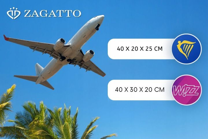 Torba podróżna 40x20x25 do samolotu RYANAIR WIZZAIR bagaż podręczny ZAGATTO zdjęcie 5