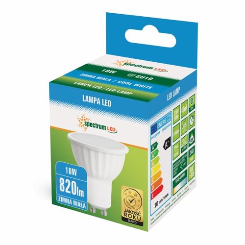 Żarówka LED GU10 10W 230V zimna CW WOJ13257 SPECTRUM na Arena.pl