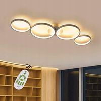 ZMH Lampa sufitowa LED 4 żarówki pierścienia ściemniania 55W biały 88cm