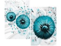 80CM 70CM 2 ELEME OBRAZ RAMA TURKUSOWE DMUCHAWCE 4 DRUK ŚCIENNY PŁÓTNO