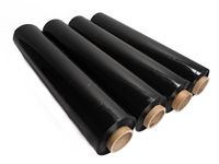 4 x FOLIA STRETCH STRECZ CZARNA 3 KG NETTO MOCNA KRYJĄCA ROLKA - MB SERVICE