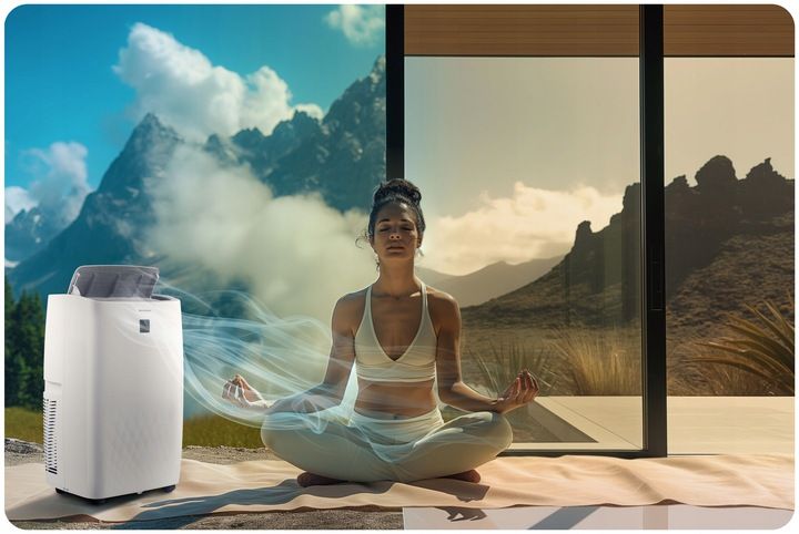 Klimatyzator przenośny z funkcją grzania 4kW OSUSZACZ 34l/24h WiFi BD-581 zdjęcie 11