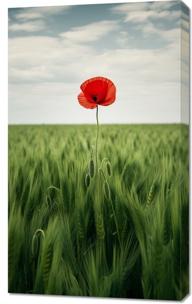 Obraz 60x100cm Samotny Mak na Polu zdjęcie 1