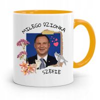 Kubek Żółty Prezydenta Andrzej Duda Pis Dla Ciebie Z Nadrukiem Ze Zdjęciem