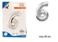 BALONY FOLIOWE CYFERKI BALON FOLIOWY CYFRA 6 80CM
