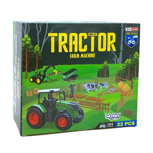 WOOPIE Zestaw Mini Farma Traktor Zwierzęta Osada Farma Rolnik 1:24 na Arena.pl