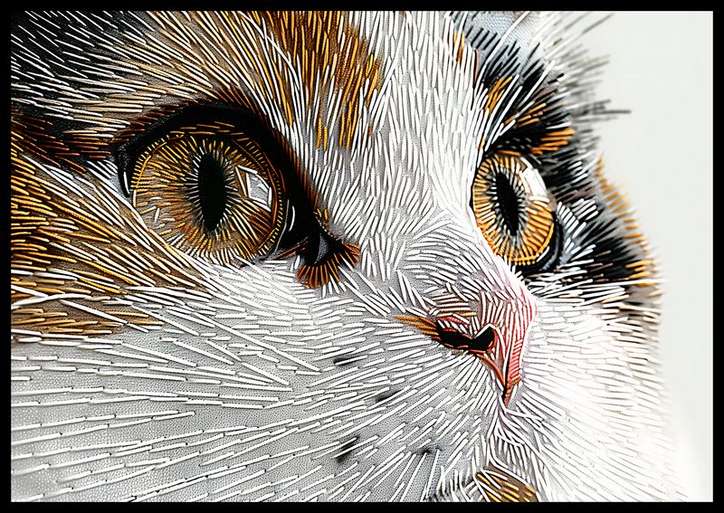 Plakat 66,5x46,5cm Nitkowany Kot zdjęcie 2