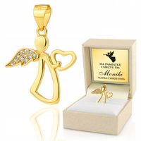 Medalik Pozłacany Aniołek pr. 925 na Pamiątkę Chrztu Świętego dla Dziecka