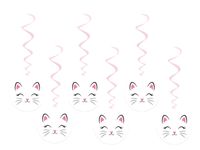 Dekoracja wisząca świderki Kotek, 6 szt.