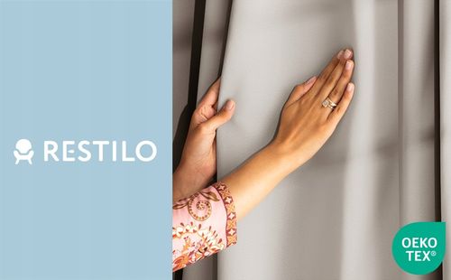 RESTILO Zasłony 90% zaciemniające 140x175 blackout j.beż na przelotkach na Arena.pl