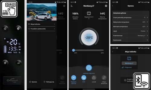 30L samochodowa lodówka zamrażarka -20°C 12V/24V|230V bluetooth +torba cool na Arena.pl