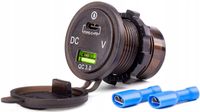 GNIAZDO SAMOCHODOWE ŁADOWARKA USB-C USB WOLTOMIERZ
