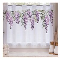 ZAZDROSTKA zazdroska firana kuchenna żakardowa KWIATY WISTERIA druk 100x50