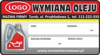 Naklejki warsztatowe WYMIANA oleju rozrządu LPG