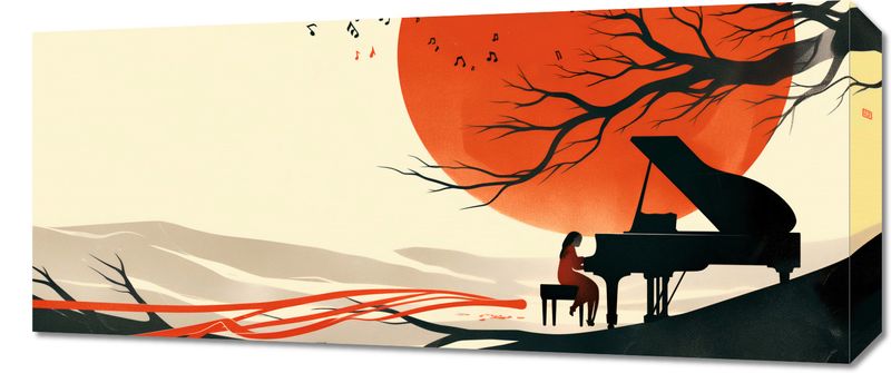 Obraz 70x30cm Pianistka zdjęcie 1