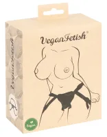 vegan fetish uprząż skorzana s-l, regulowana, 3 pierścienie, wegańska