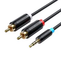 Kabel Audio Vention 3,5mm Jack - 2xRCA 8m DO Wzmacniacza Czarny