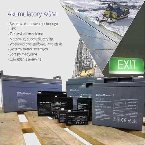 Qoltec Akumulator AGM  | 12V | 4.5Ah | max 67.5A na Arena.pl