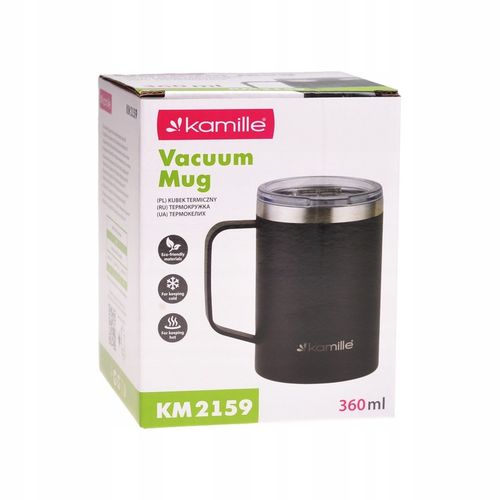 KUBEK TERMICZNY stalowy TERMOS do kawy herbaty z uchwytem KAMILLE 360ml na Arena.pl