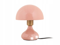 LAMPKA STOŁOWA METALOWA RÓŻOWA GRZYBEK Ø 17,5 cm LAMPKA NOCNA POŁYSK