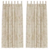 Zasłona z zasłonami 2 pcs Kremowy 260 x 140 cm Aksamit