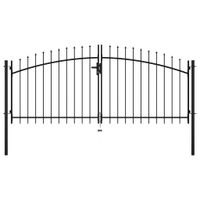 Brama dwuskrzydłowa z ozdobnymi grotami, 300 x 150 cm