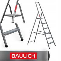 Drabina domowa 6 stopniowa składana szara BAULICH produkt POLSKI