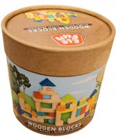 KLOCKI w wiaderku DREWNIANE Wooden Blocks 50 el. ELEFUN