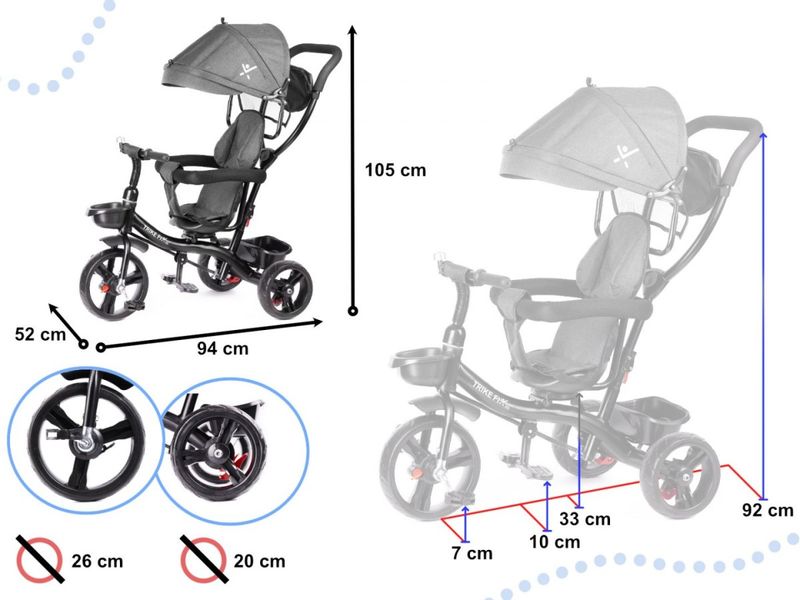 Rowerek trójkołowy Trike Fix Lite szary zdjęcie 4